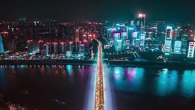 4k航拍重庆城市CBD车流夜景灯光延时视频的预览图